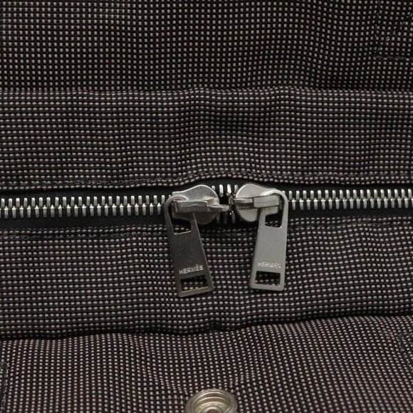 HERMES Her Line MM Hand Bag Canvas Gray Auth kk463 - Picture 10 of 16